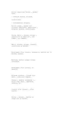 Sinónimos en francés y latín