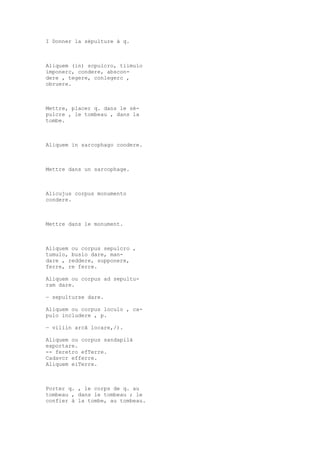 Sinónimos en francés y latín