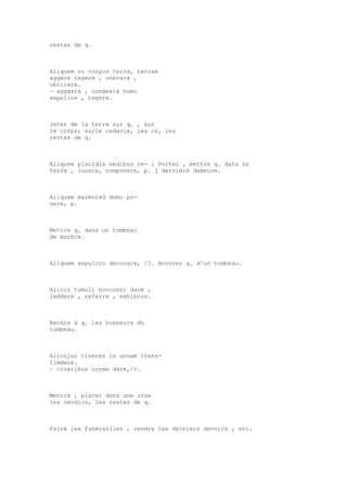 Sinónimos en francés y latín