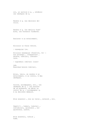 Sinónimos en francés y latín