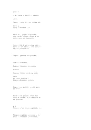 Sinónimos en francés y latín