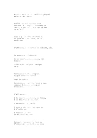 Sinónimos en francés y latín