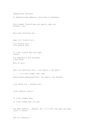 Sinónimos en francés y latín