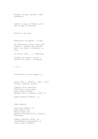 Sinónimos en francés y latín