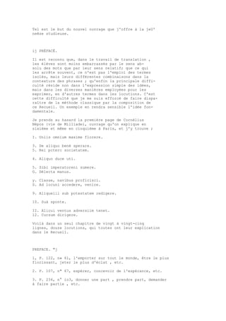 Sinónimos en francés y latín