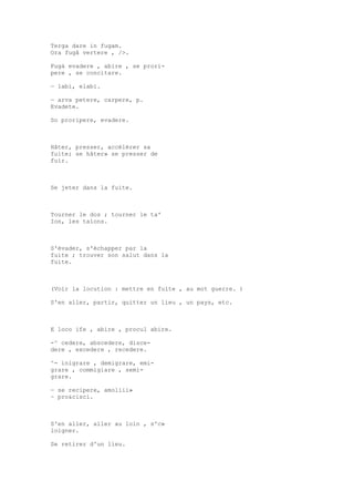 Sinónimos en francés y latín