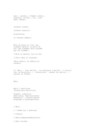 Sinónimos en francés y latín