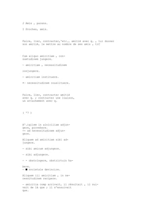 Sinónimos en francés y latín