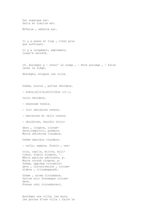 Sinónimos en francés y latín