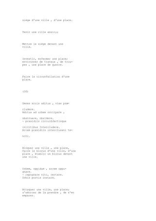 Sinónimos en francés y latín