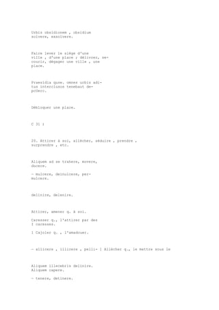 Sinónimos en francés y latín