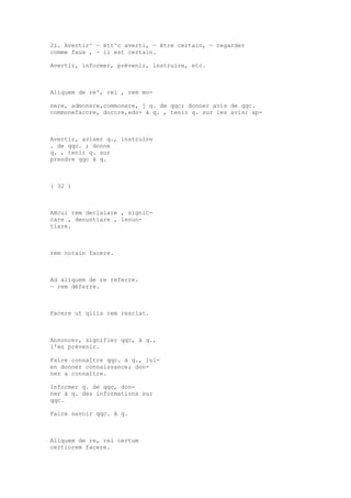 Sinónimos en francés y latín