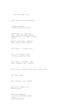 Sinónimos en francés y latín