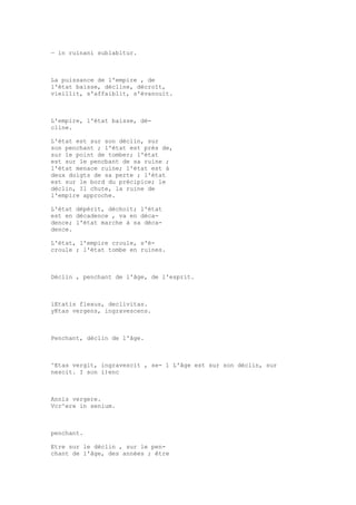 Sinónimos en francés y latín