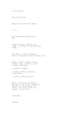 Sinónimos en francés y latín