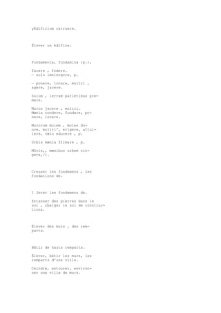 Sinónimos en francés y latín