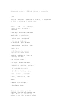 Sinónimos en francés y latín