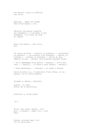 Sinónimos en francés y latín