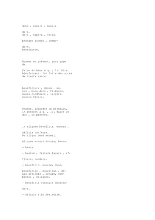 Sinónimos en francés y latín