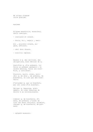 Sinónimos en francés y latín