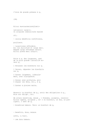 Sinónimos en francés y latín