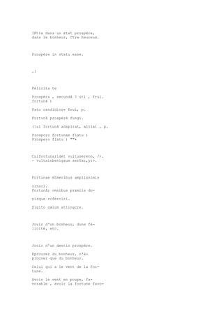 Sinónimos en francés y latín