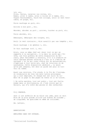 Sinónimos en francés y latín