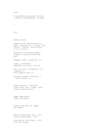 Sinónimos en francés y latín