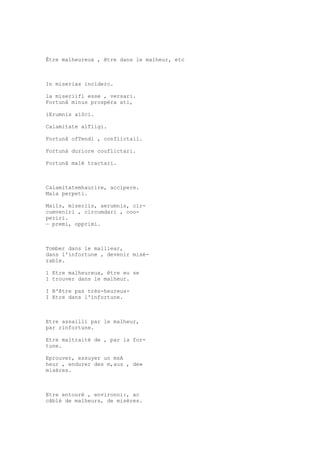 Sinónimos en francés y latín