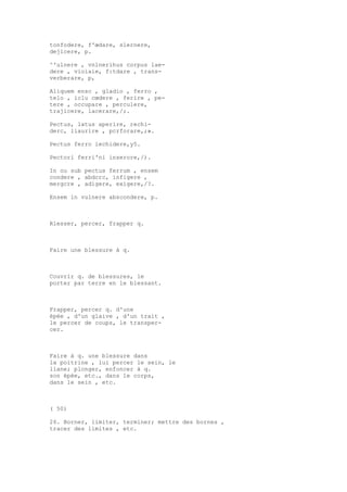 Sinónimos en francés y latín