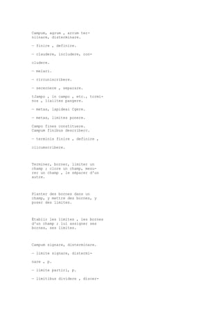 Sinónimos en francés y latín