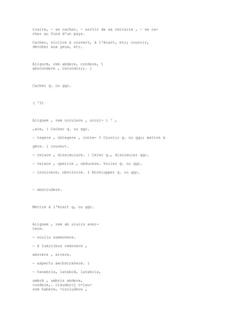 Sinónimos en francés y latín