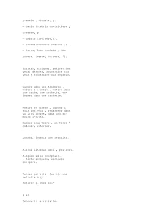 Sinónimos en francés y latín