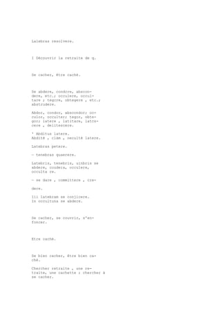 Sinónimos en francés y latín