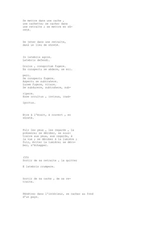 Sinónimos en francés y latín