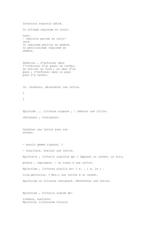 Sinónimos en francés y latín