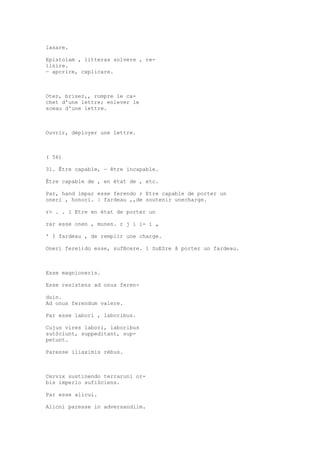 Sinónimos en francés y latín