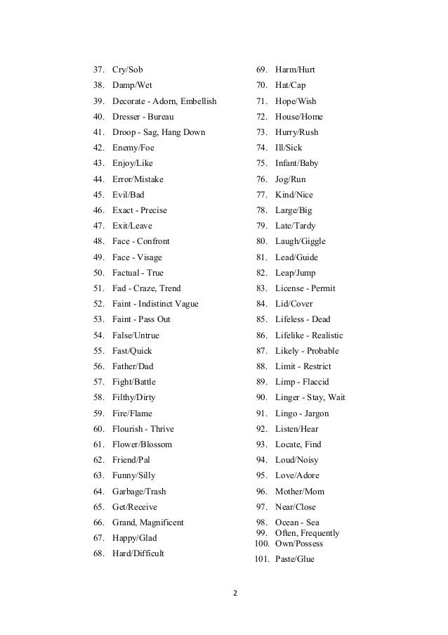 Synonyms Antonyms Polysemy Homonym And Homograph