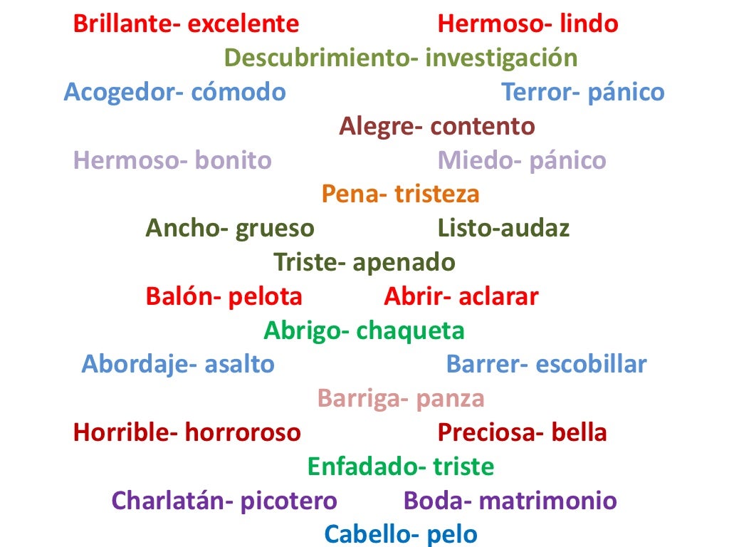 Cuál Es El Antónimo De Sinónimo Sinonimos