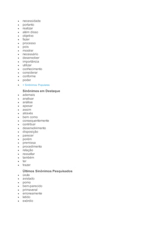 Sinonimos para artigo tcc | DOCX