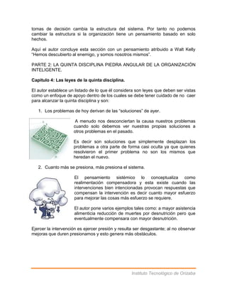 Sinopsis del libro quinta disciplina