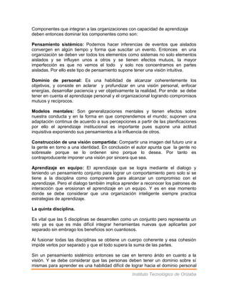 Sinopsis del libro quinta disciplina