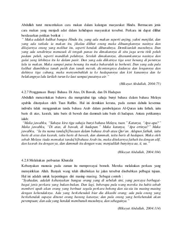 Sinopsis hikayat abdullah munsyi