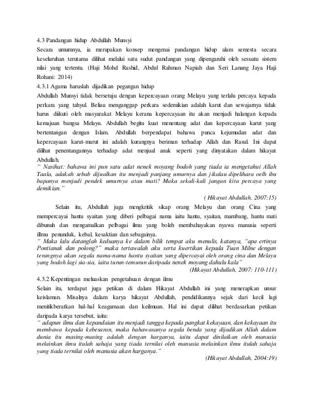 Sinopsis hikayat abdullah munsyi