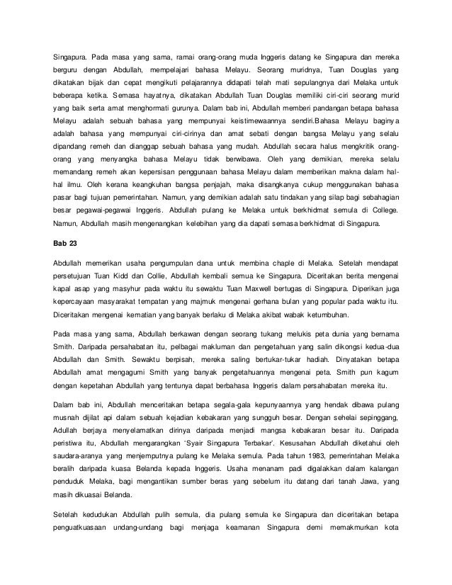 Sinopsis hikayat abdullah munsyi