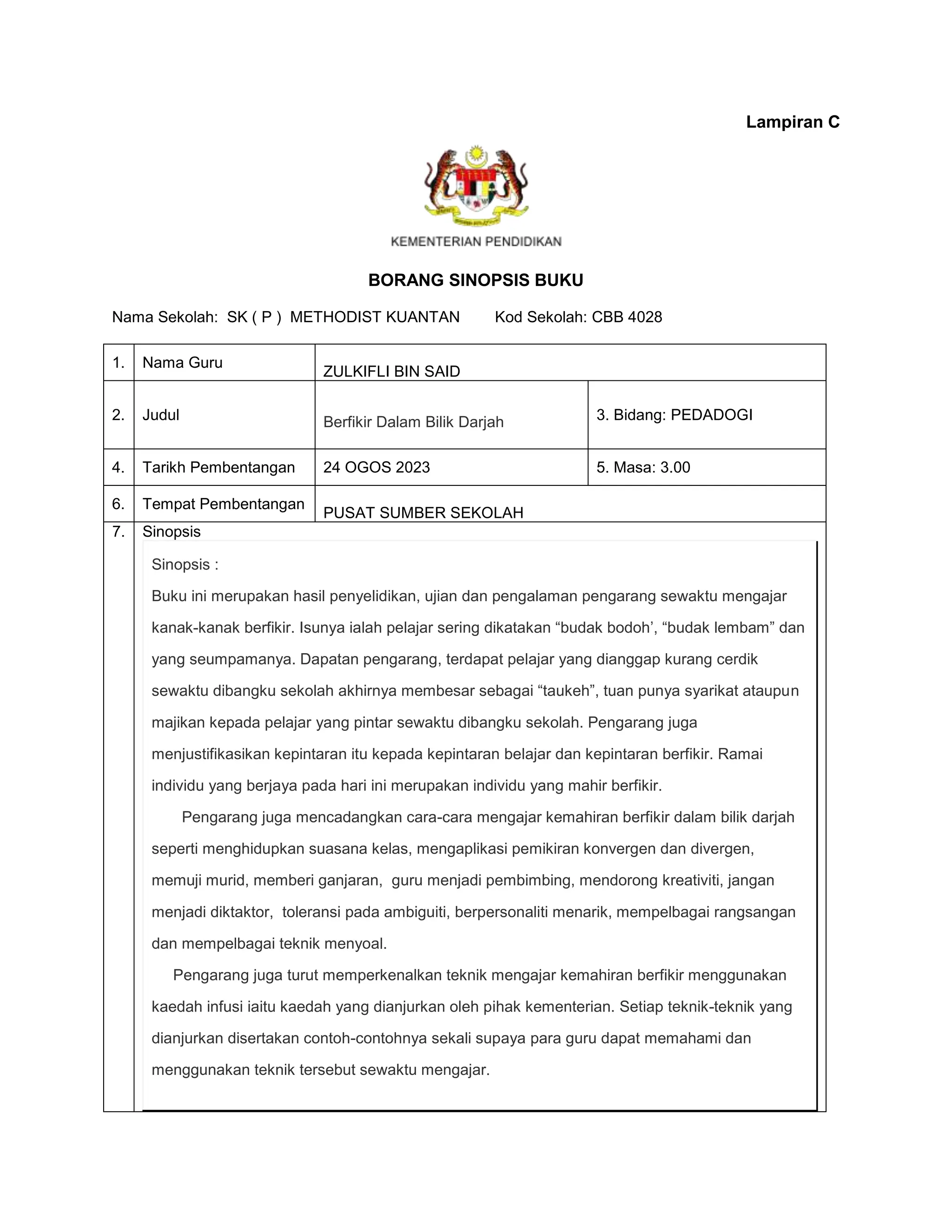 synopsis buku SPLKPM 3 bacaan buku ilmiah.doc