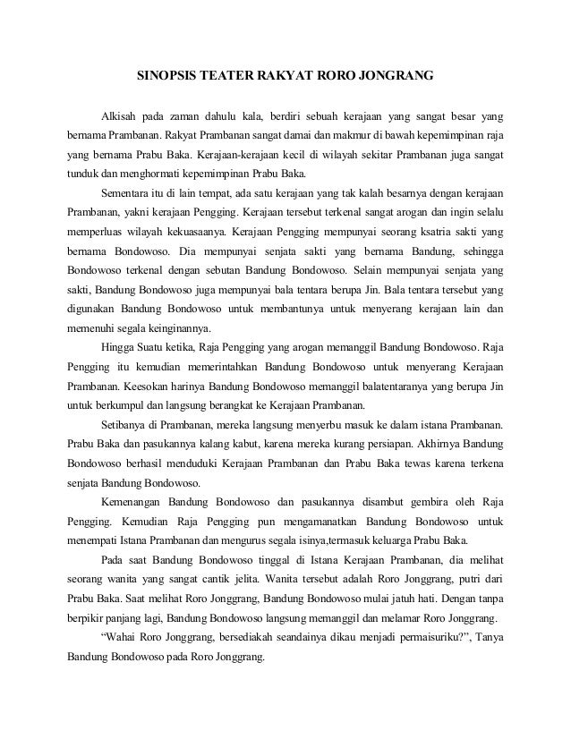 NASKAH DRAMA RORO JONGGRANG DALAM BAHASA JAWA