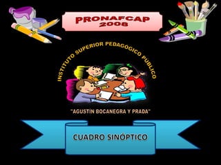 PRONAFCAP  2008 INSTITUTO SUPERIOR PEDAGÓGICO PÚBLICO "AGUSTÍN BOCANEGRA Y PRADA" CUADRO SINÓPTICO 