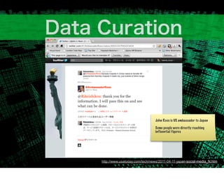 John Roos is US ambassador to Japan

                                Some people were directly reaching
                                influential figures




http://www.usatoday.com/tech/news/2011-04-11-japan-social-media_N.htm
 