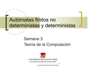 Autómatas finitos no deterministas y deterministas Semana 3 Teoría de la Computación 